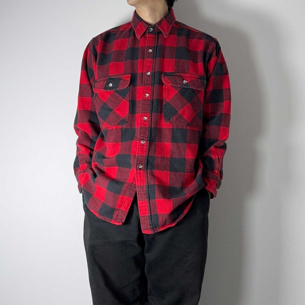 90s St.John's Bay heavy flannel shirt "made in USA" XL 古着 - 14