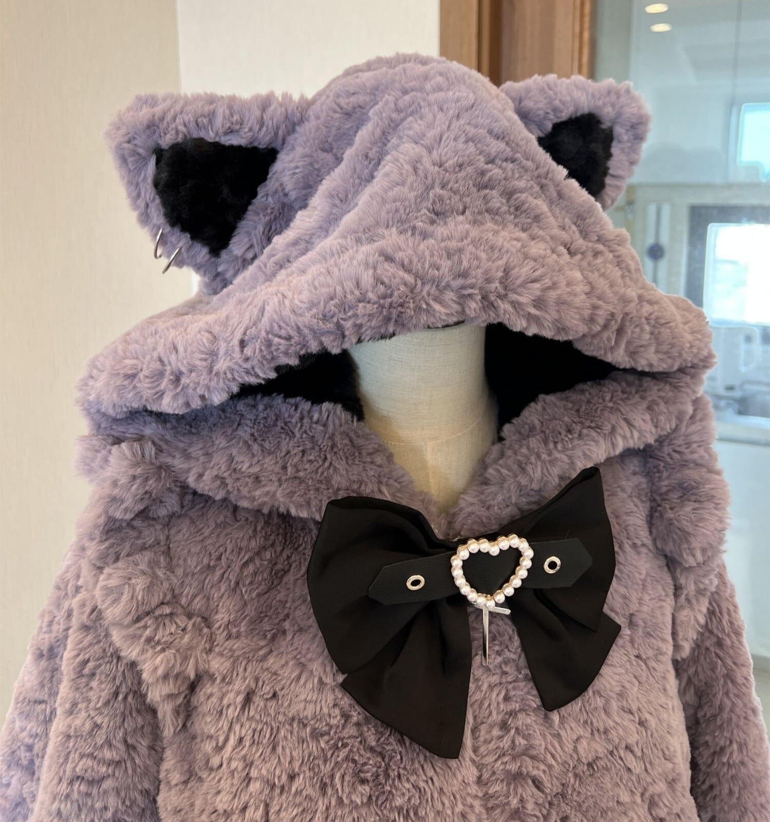 地雷系 猫耳もこもこブルゾンパーカー ファーパーカー フリース サブカル 量産 地雷系 猫耳もこもこブルゾンパーカー ファーパーカー フリース