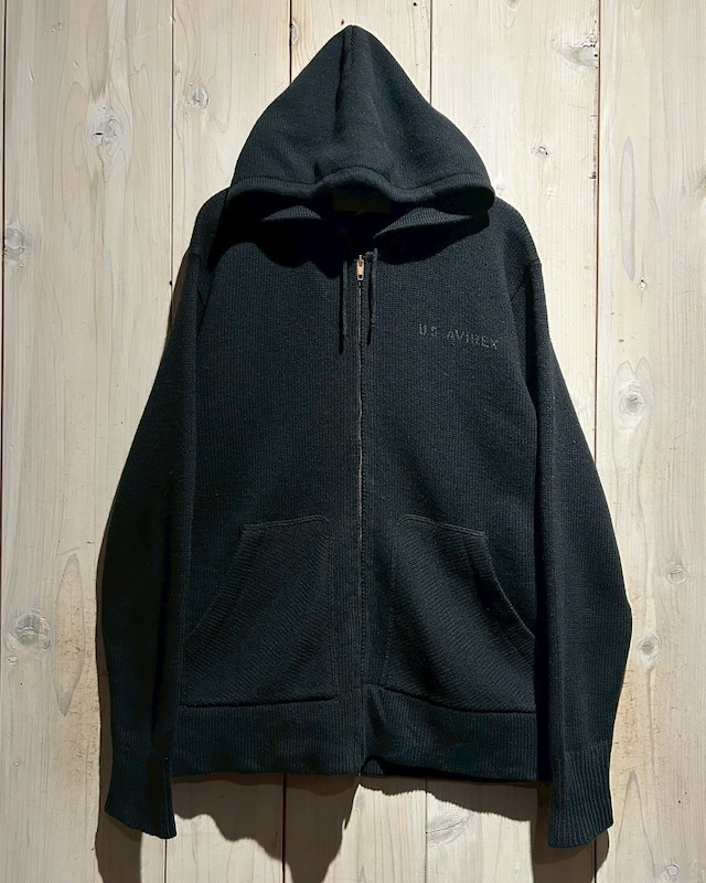 【a.k.a.C.a.k.a vintage】“OLD AVIREX” Heavy Gauge Knit Zip-Up Hoodie