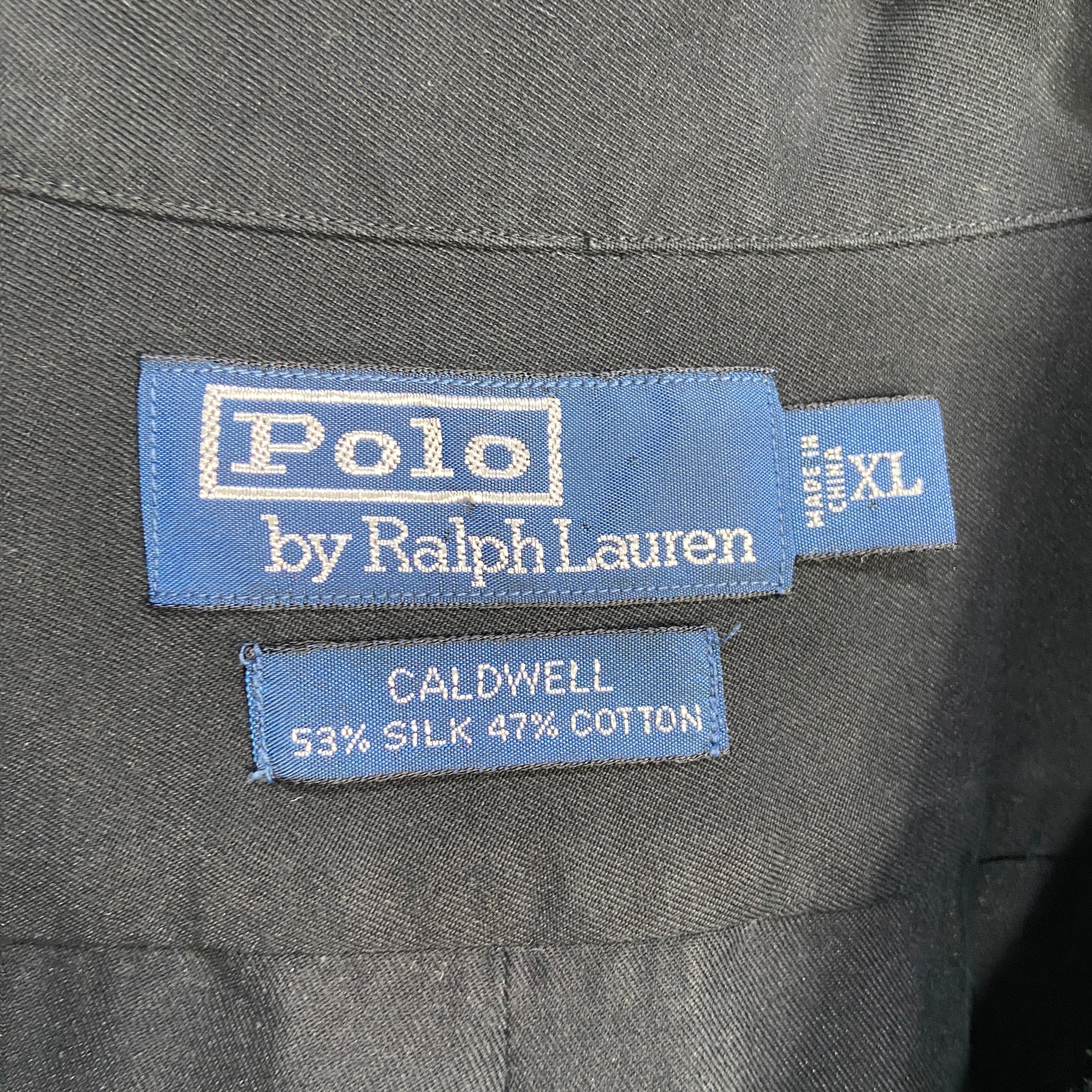ラルフローレン CALDWELL シルクコットンオープンカラーシャツ ポニー