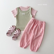 コピー:【取寄/韓国直送】Daily bebe 26/SM フラワーエアコンパンツ|夏服|韓国子供服