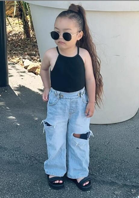 韓国風親子スタイル ボトムス ジーンズ デニムズボン 90-140CM /ML