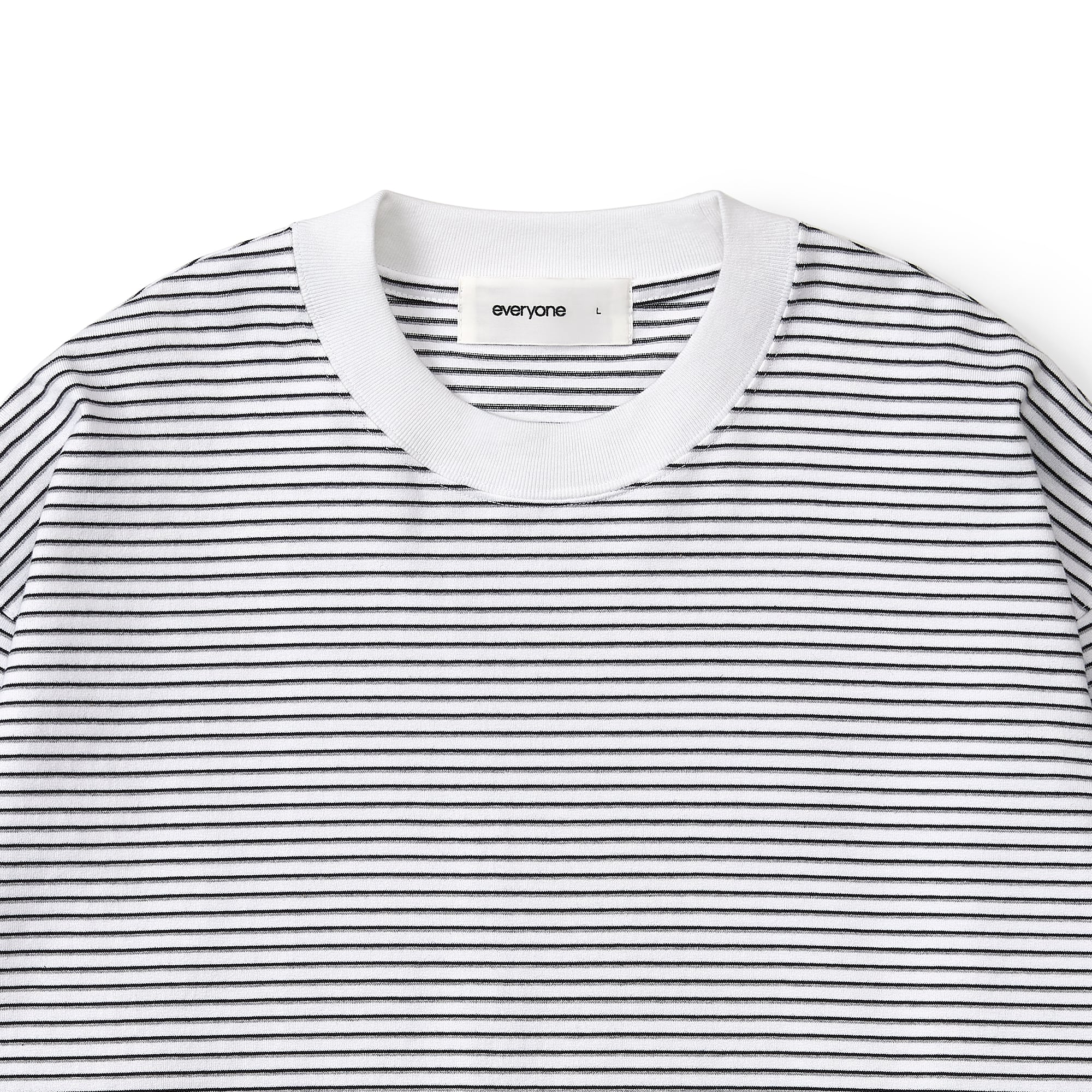 everyone back logo og border long sleeve tee shirt (WHITE) | everyone