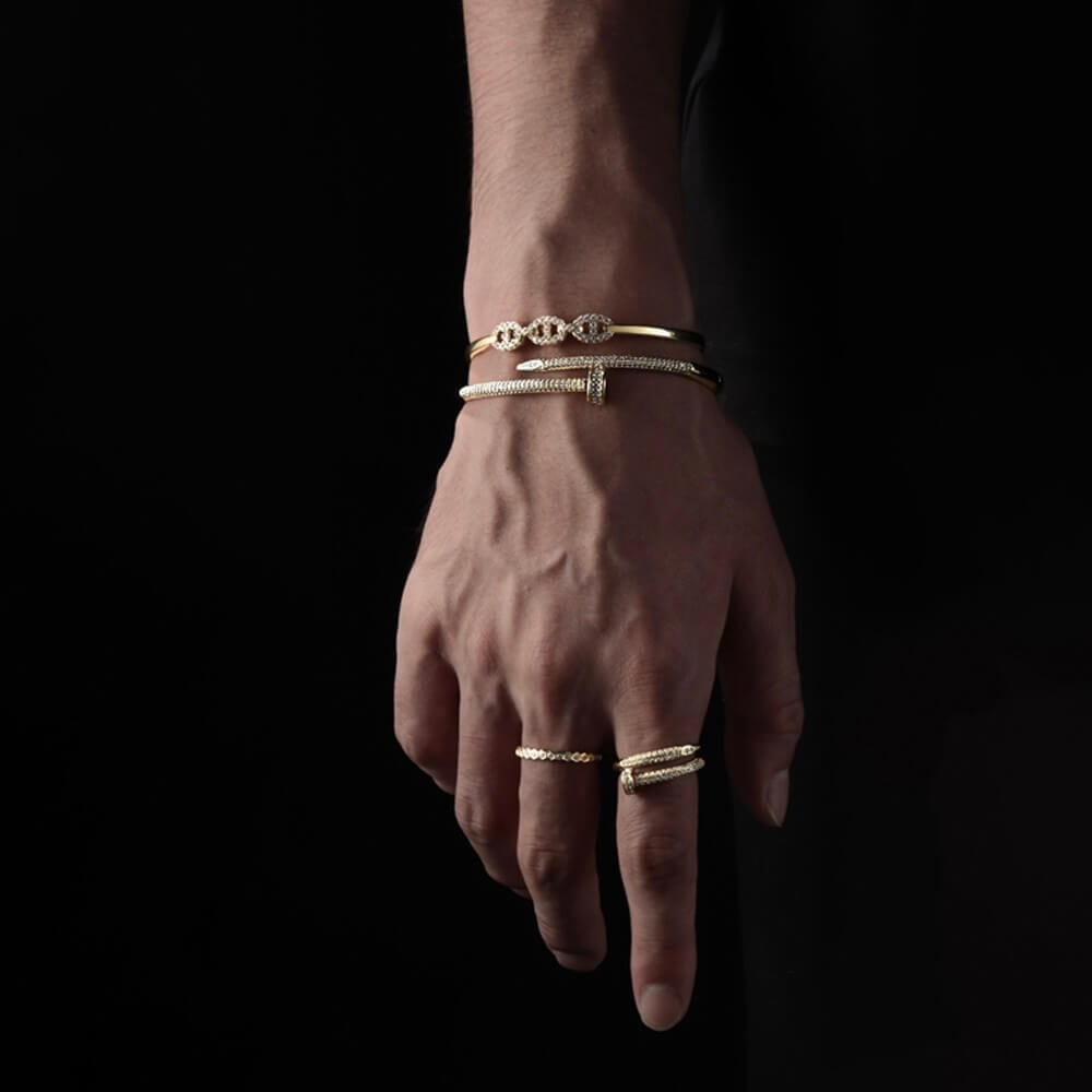 18kgp zirconia nail bracelet VB5-86 | VERIELA