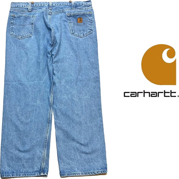 たぐ様⭐︎未使用品★Carhartt サスペンダー付きデニムパンツ 1点物◇カーハートCarharttサスペンダーボタン付ジーンズ古着XXLメンズ