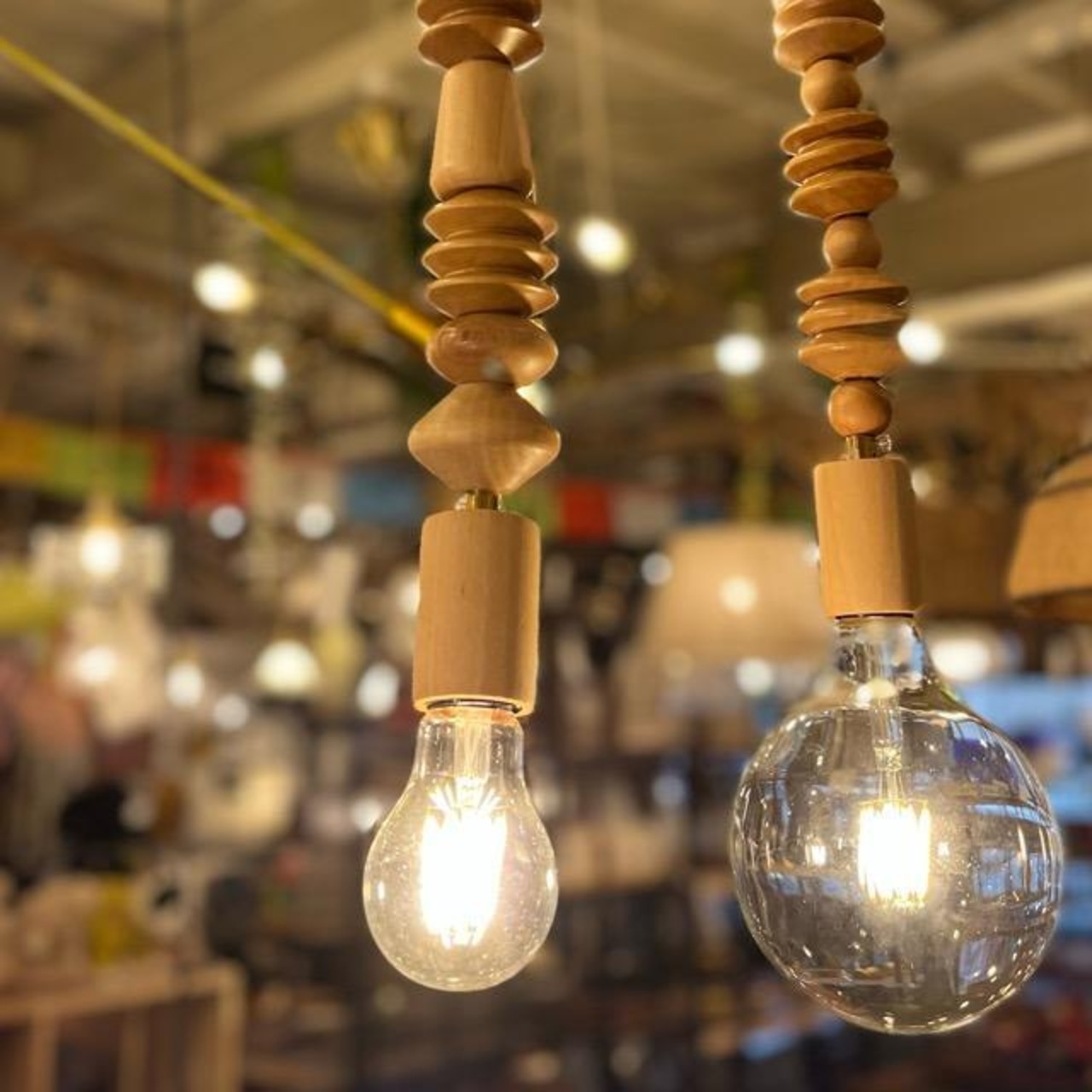 TOPANGA Lighting　ウッドビーズペンダントランプ　タイプC