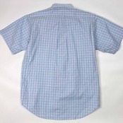 NEWYORKER ニューヨーカー チェック BD ボタンダウン 半袖シャツ M/水色 メンズ
