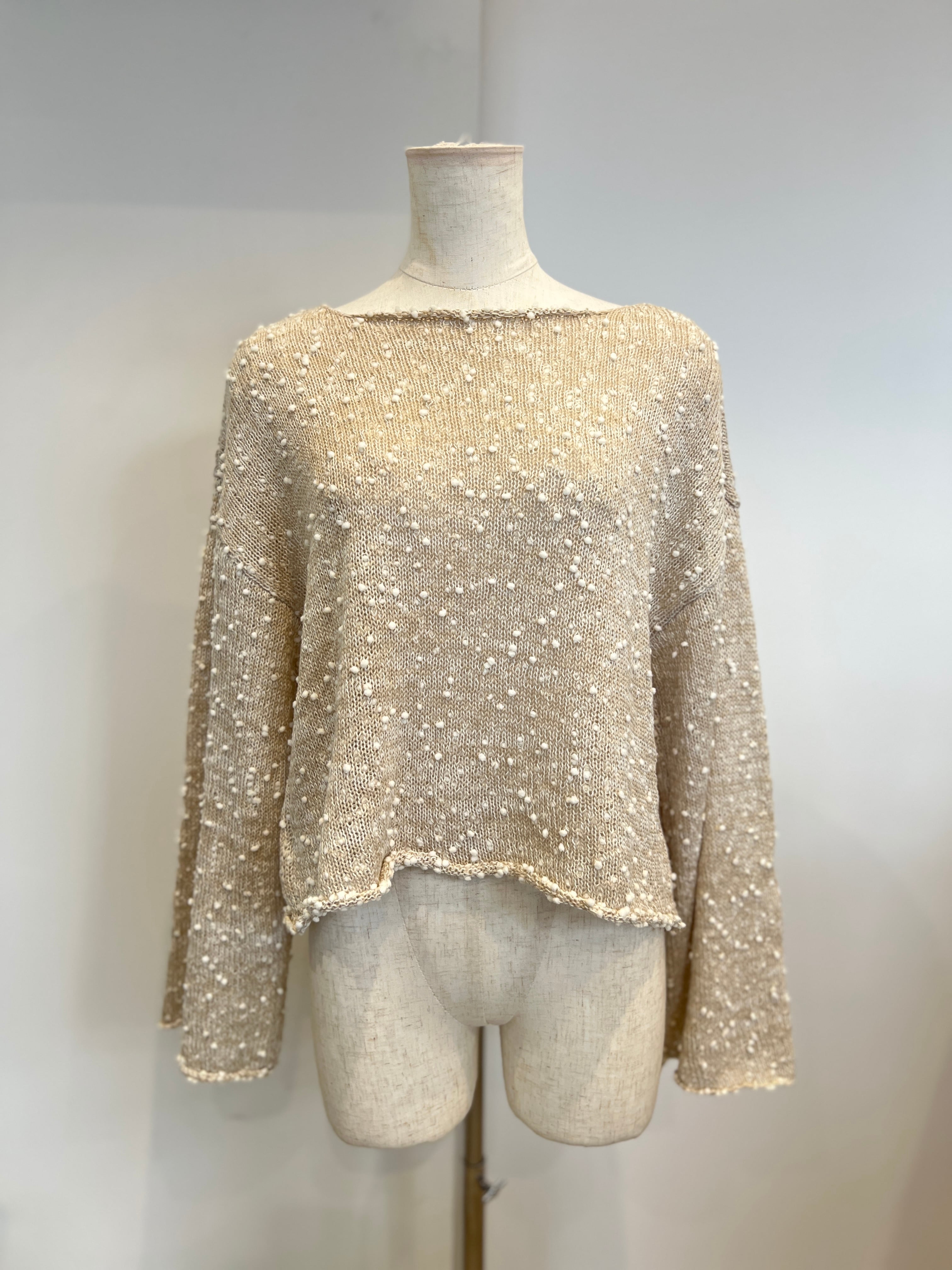 【SELECT】ponponヤーンワイドスリーブプルオーバー