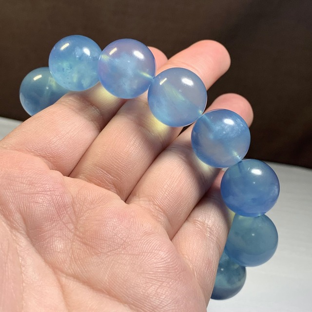 1.希少な大玉☆色濃く透明度高いプレミアム・アクアマリン ブレスレット