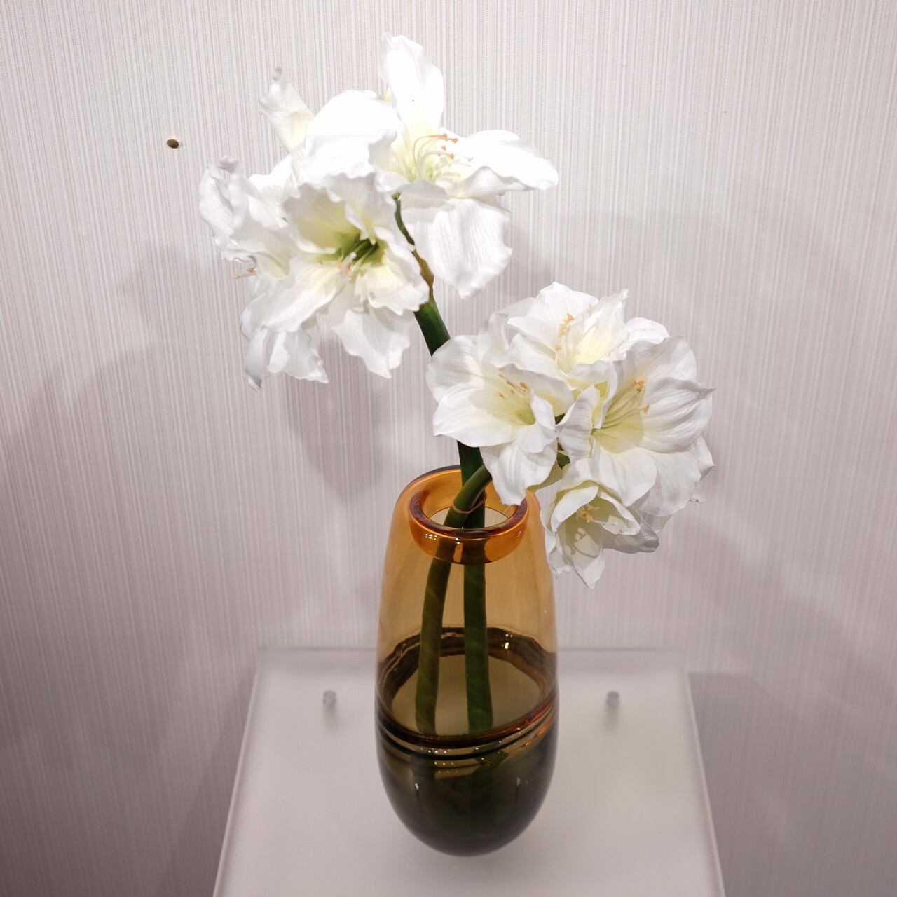 フラワーベース 新品 ガラス 造花付き 花瓶 オブジェ no.1-