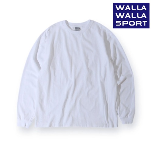 WALLA WALLA SPORT ワラワラスポーツ PRINTABLE L/S TUBE TEE 26FW｜アメリカンコットン 長袖Tシャツ｜チューブボディ シングルステッチ｜日本製 WHITE
