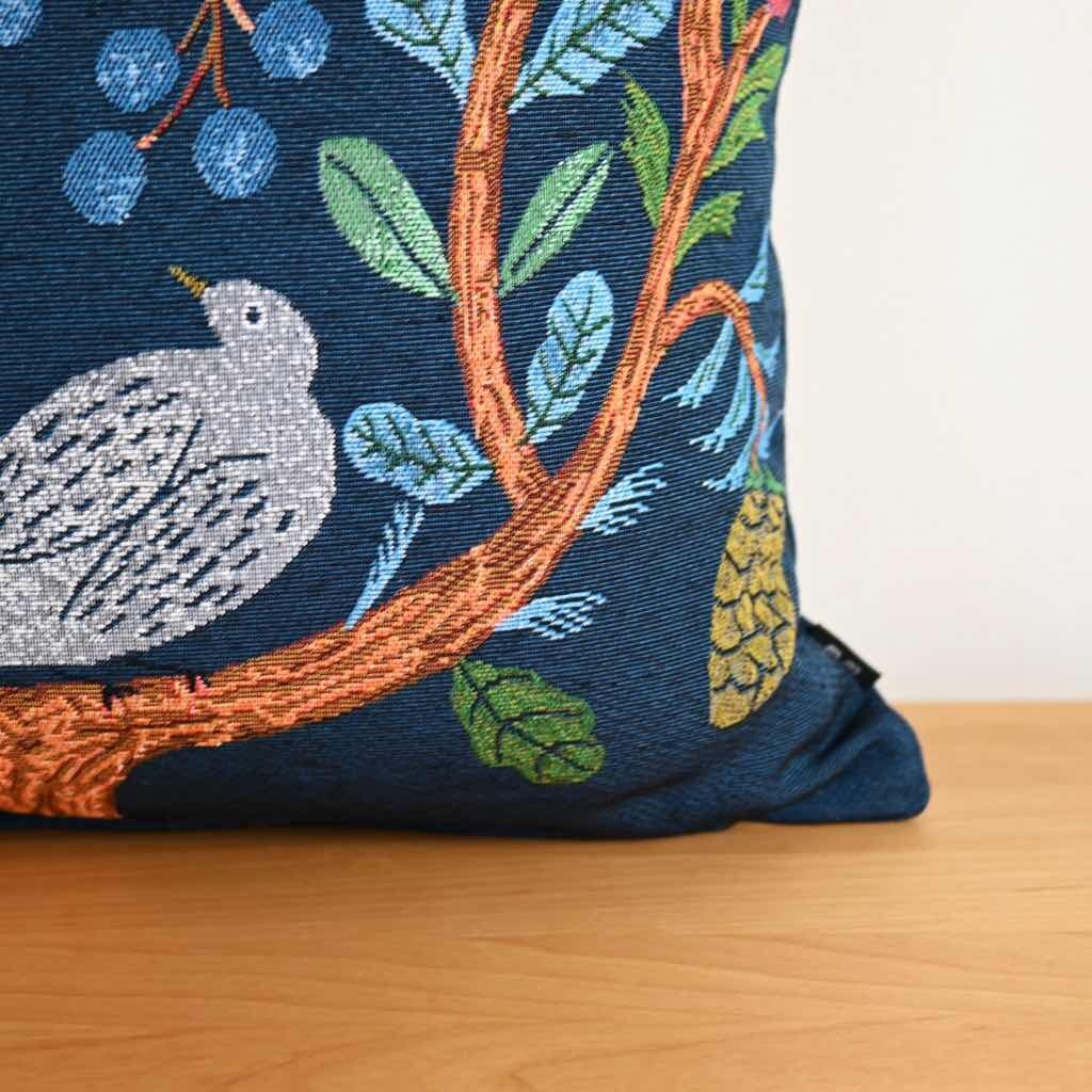 新品　松尾ミユキ　クッションカバー　バードツリー　ネイビー　鳥 松尾ミユキ クッションカバー Birdtree 鳥 北欧風 ネイビー | 京都の