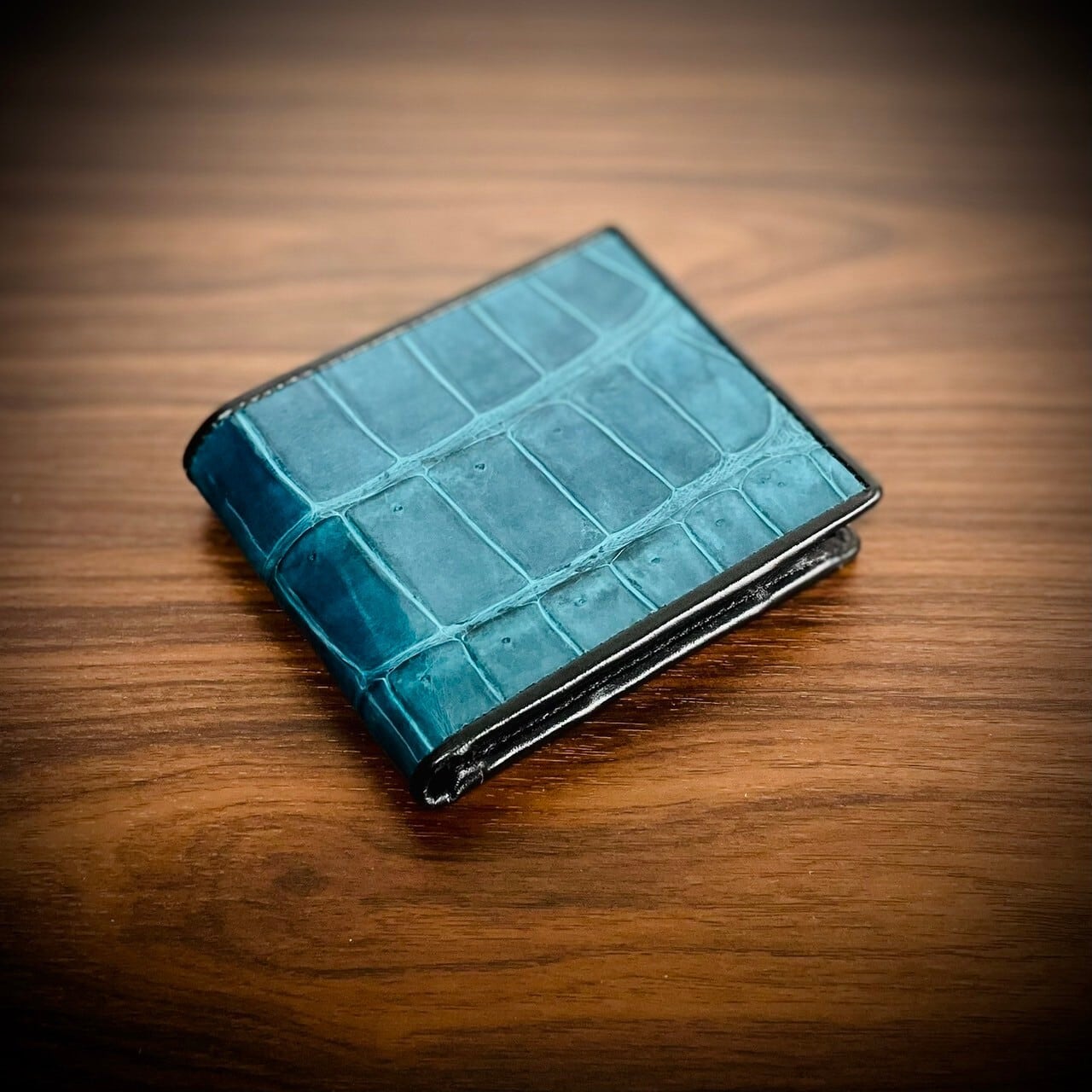 シャイニング クロコダイル 二つ折り財布 メンズ財布 エナメル