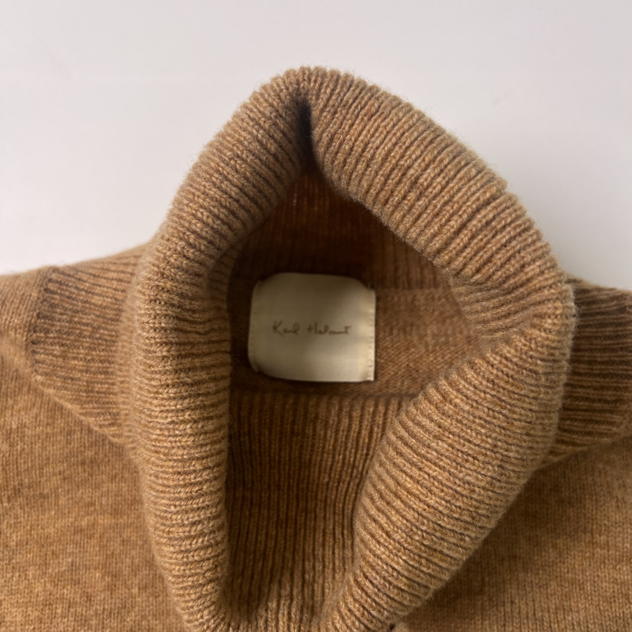 Karl Helmut カールヘルム アーガイル ラムウール タートルネック セーター ベージュ