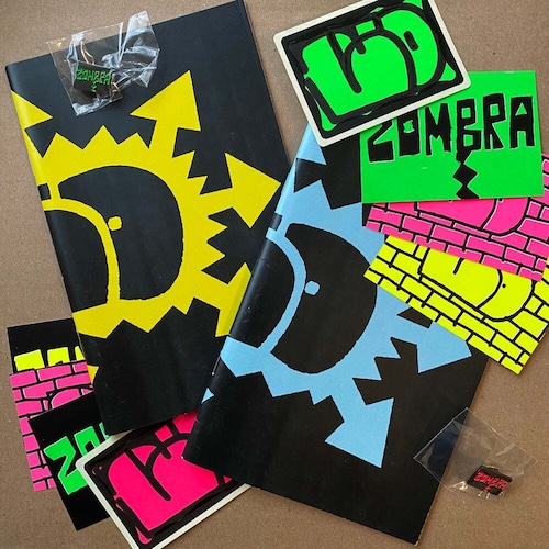 zombra zine (pins+stickers)