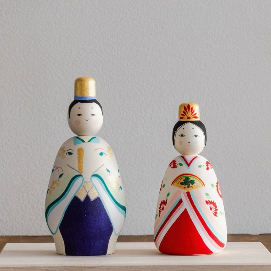 桜井こけしのひいな】 貴心松華〈立雛〉こけし模様 | koshiki shop