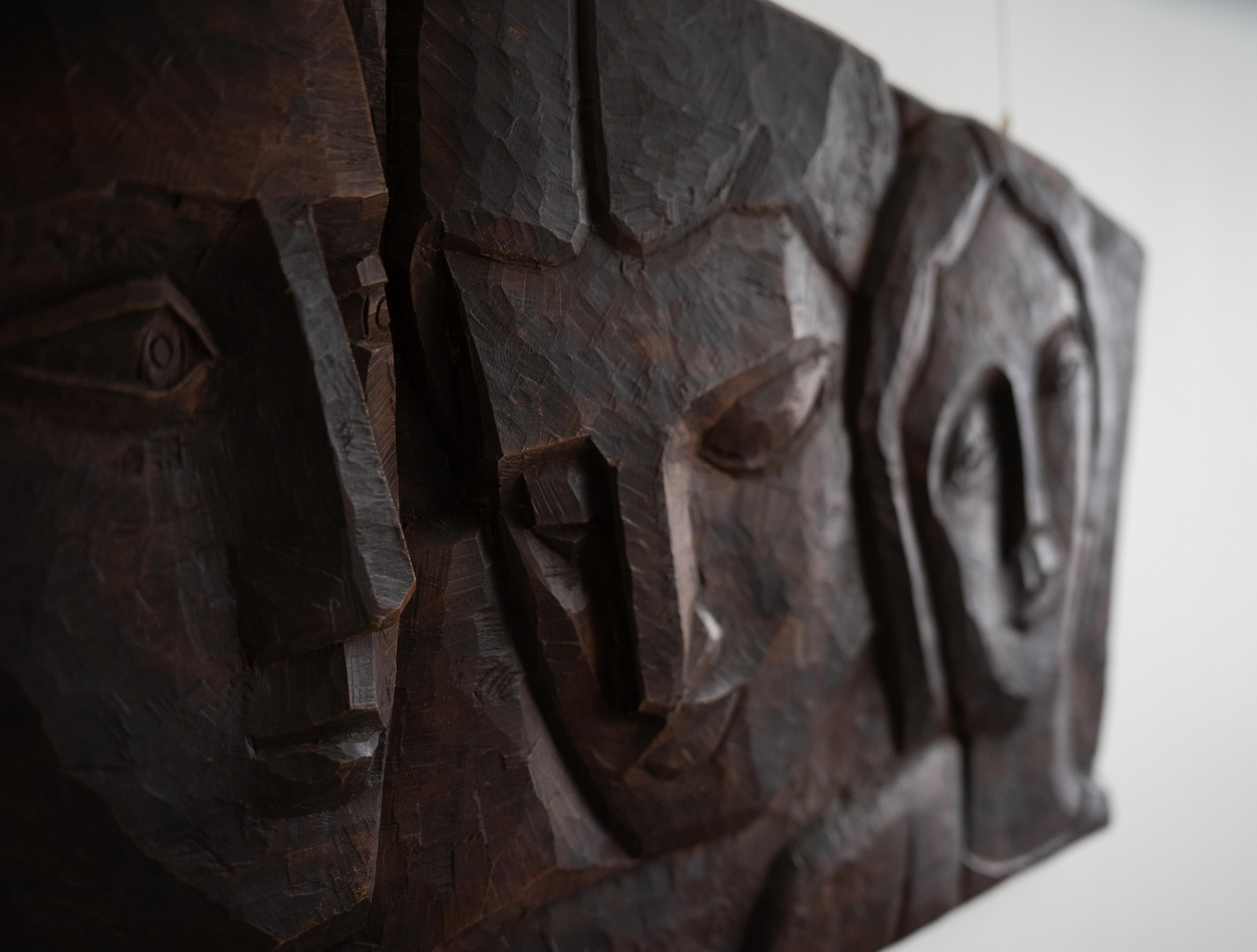 【送料無料】 ウッドカービング 木彫レリーフ ウォールアート