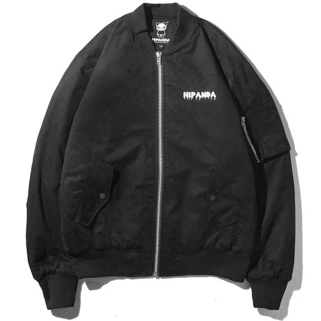 SALE 送料無料【HIPANDA ハイパンダ】メンズ ブルゾン MEN'S SANTA PANDA EMBROIDERY BOMBER JACKET / BLACK