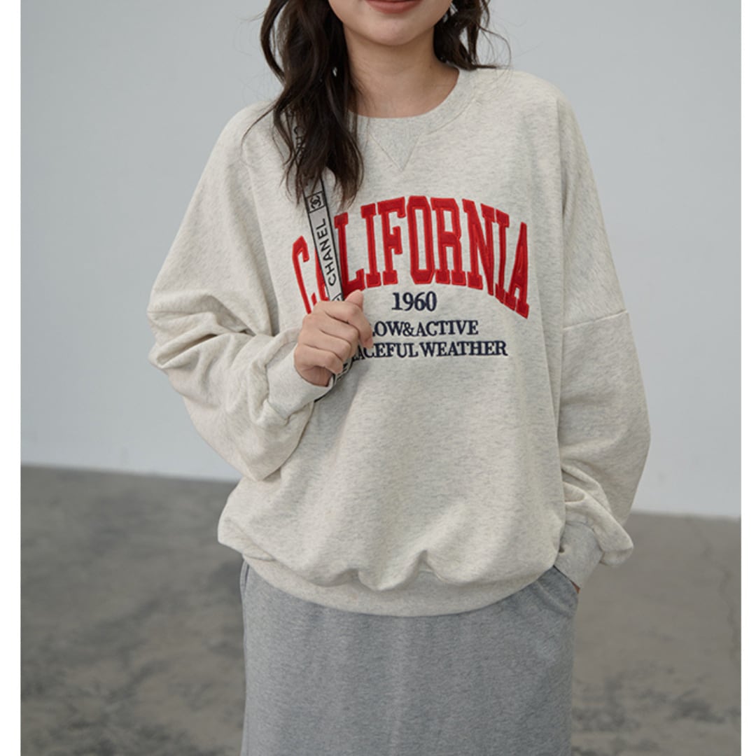 character embroidery sweatshirt style tops