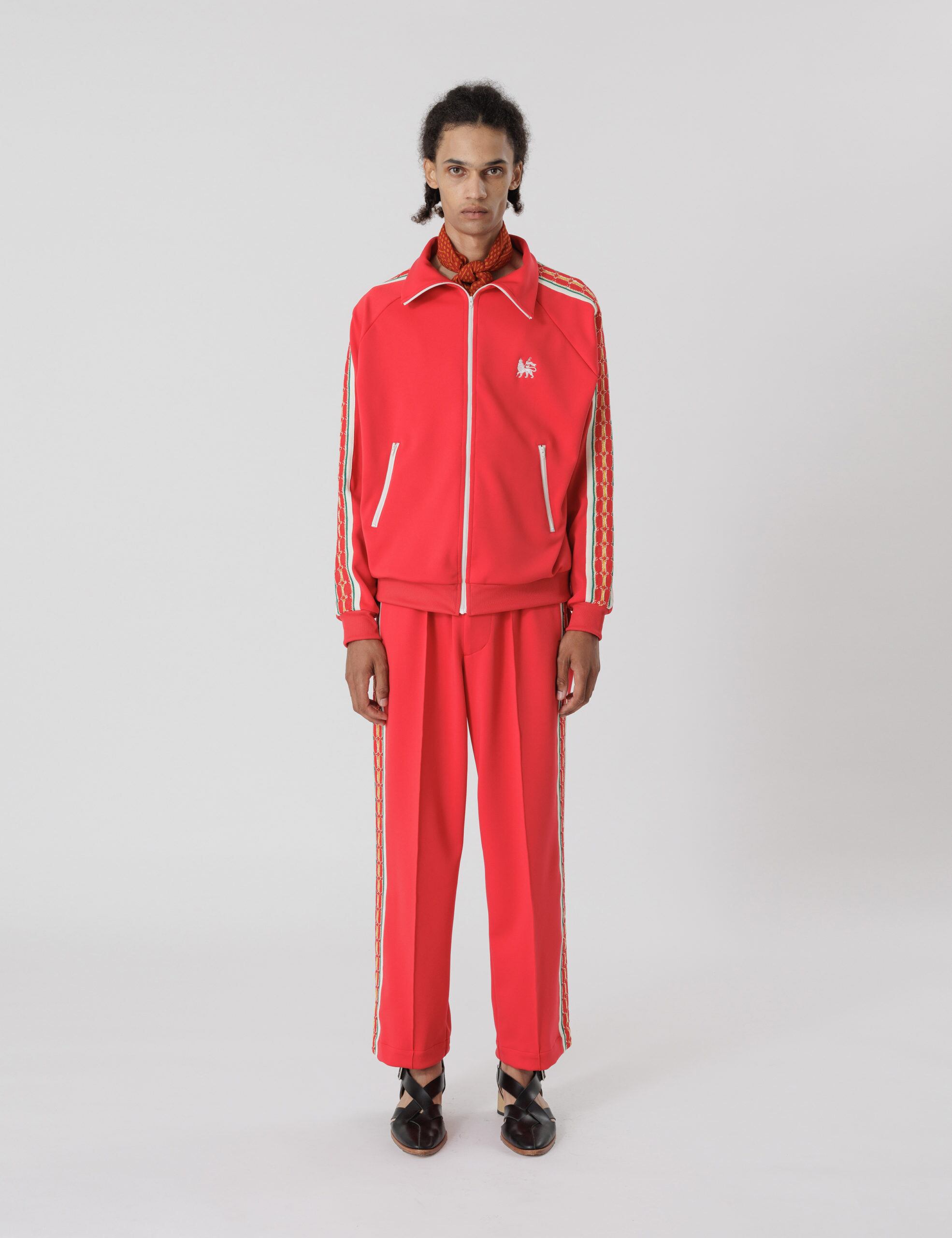 24SS】Sasquatchfabrix. LACE TAPE TRACK PANTS (RED) 24SS-PA9-012