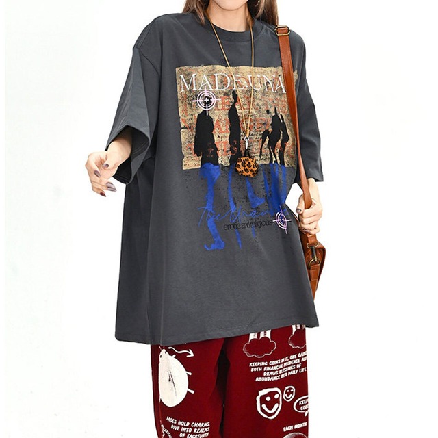 シルエットアートグラフィックレタリングミックストップス 2col   R02017