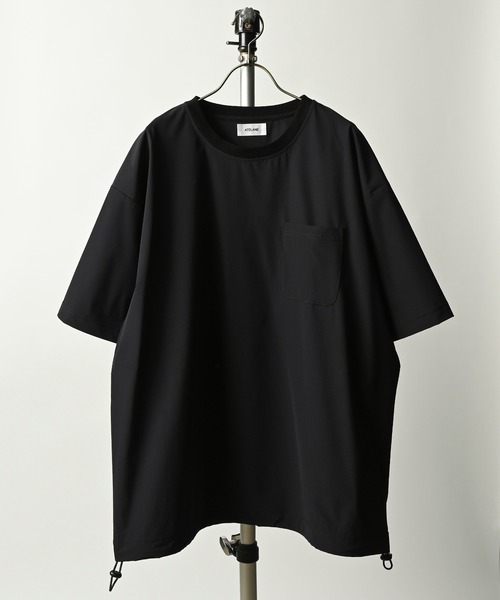 ATELANE Short-sleeved T-shirt with adjustable hem (BLK) 24A-15082