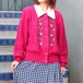 RETRO VINTAGE FLOWER PATTERNED EMBROIDERY KINT CARDIGAN/レトロ古着花柄刺繍ニットカーディガン