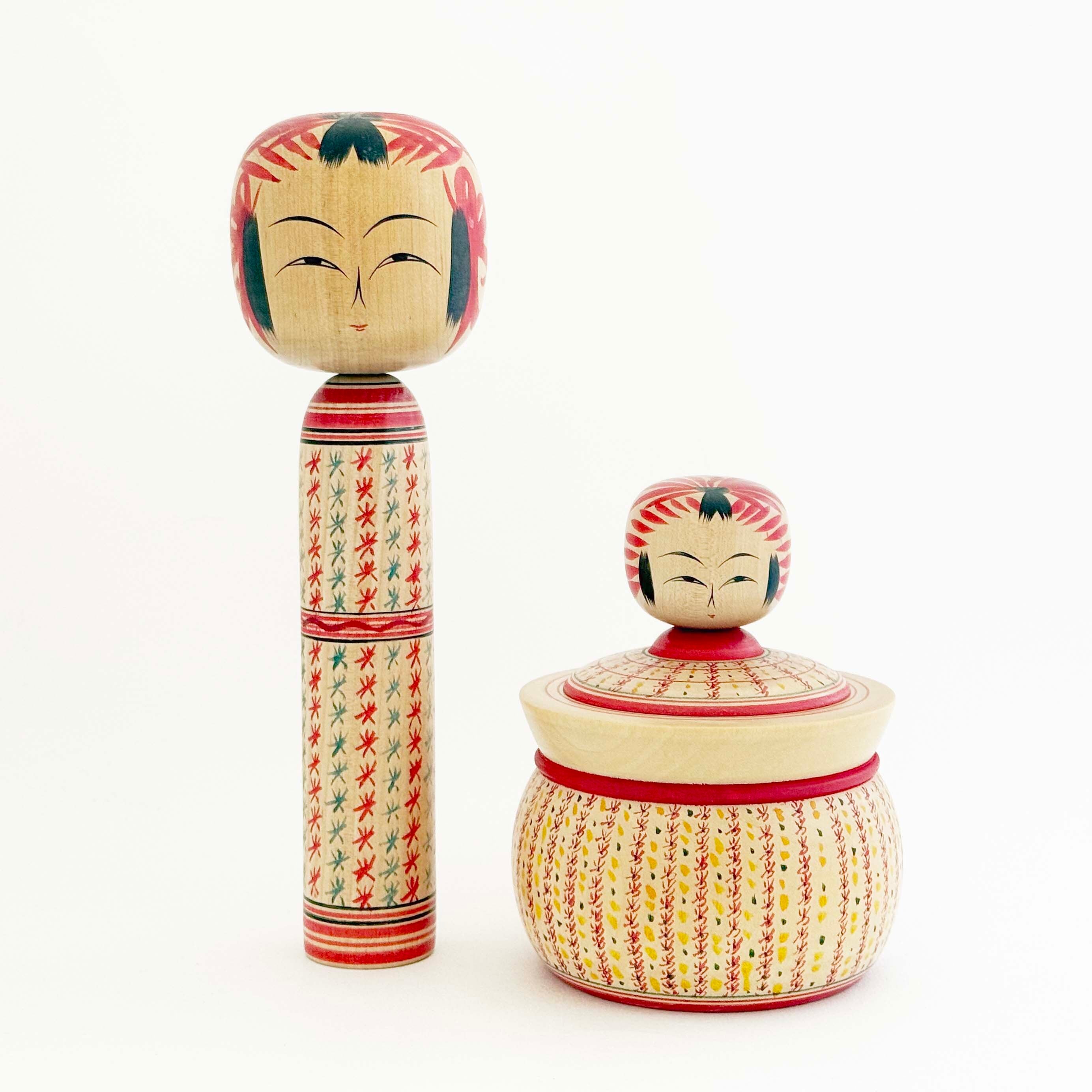 遠刈田系 / 佐藤一夫工人（糸目柄2体セット）