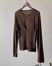 Fake layered Knit T20178