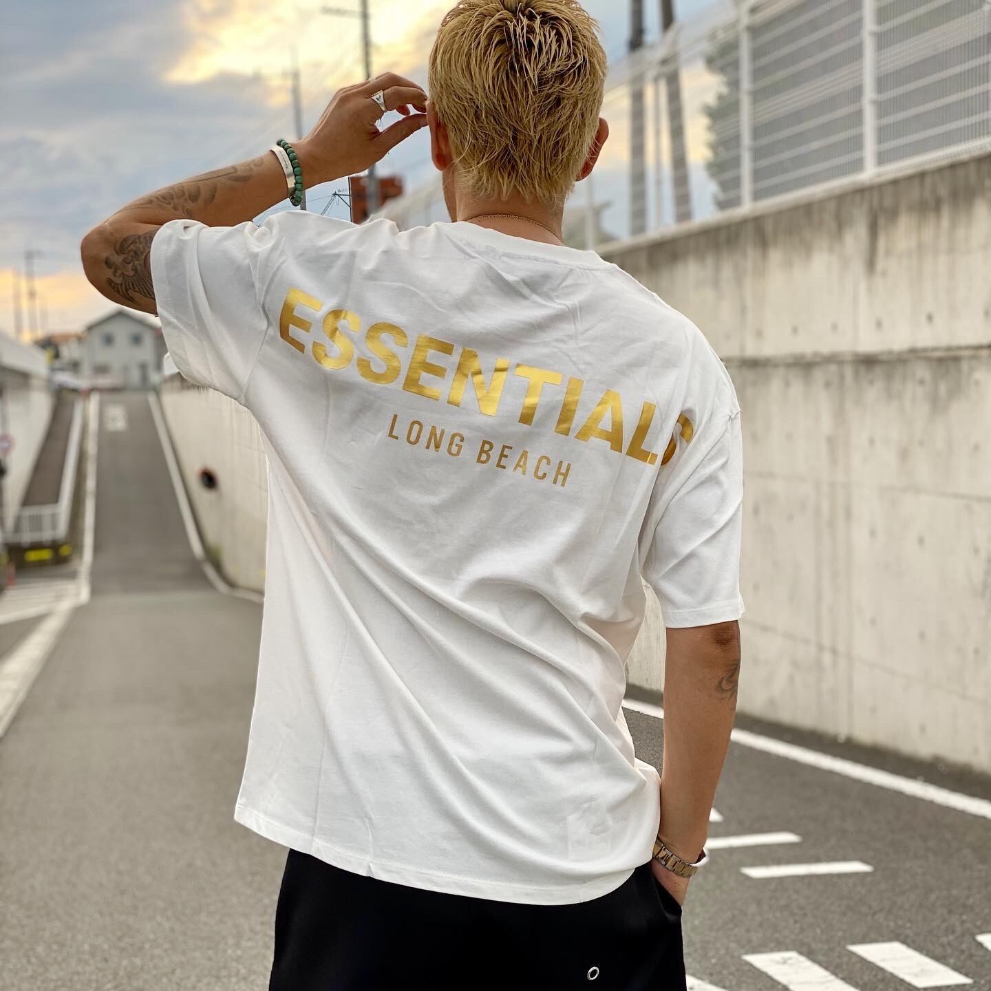 Tシャツ/カットソー(七分/長袖)FOG ESSENTIALS リフレクターロゴ ロンT グレー S