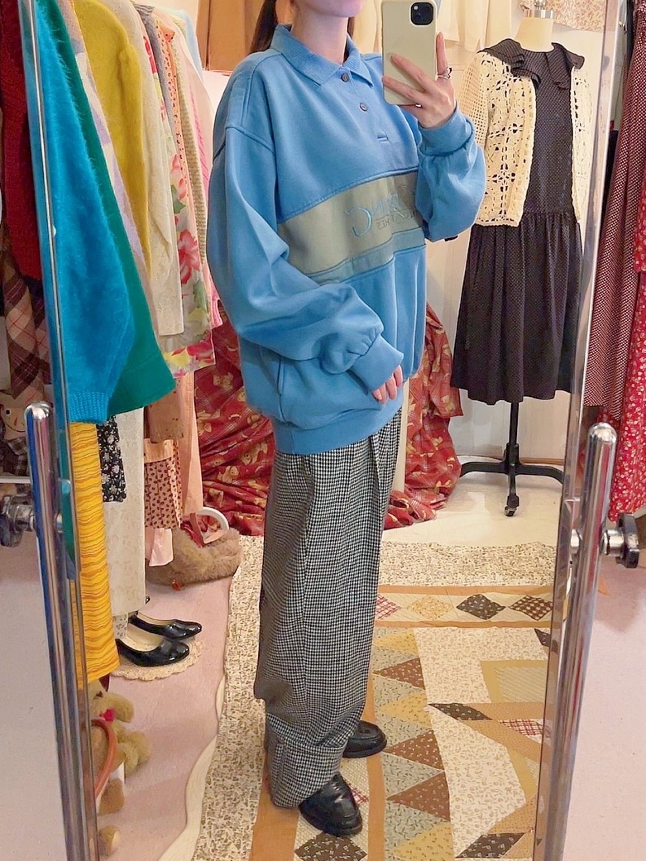 light blue mens polo sweat