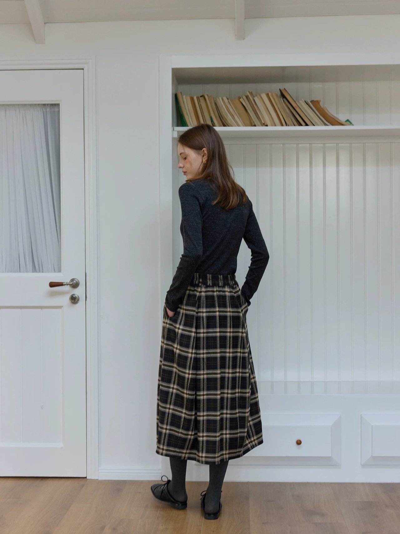 Bourgeon Vintage Check Tucked Skirt F0821