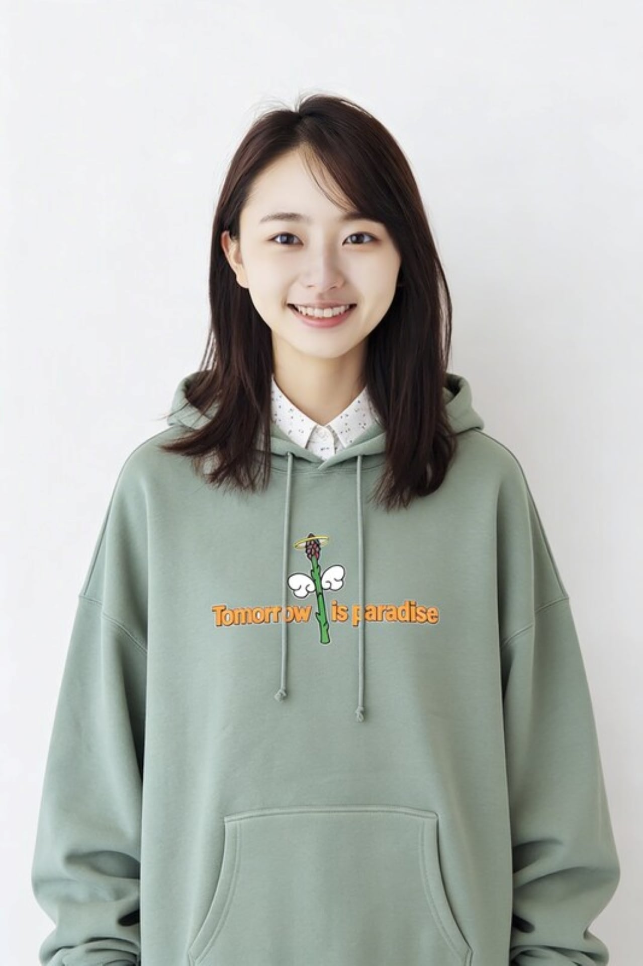 DHD(C)007【パーカ（スモーキーグリーン）　アスパラ】