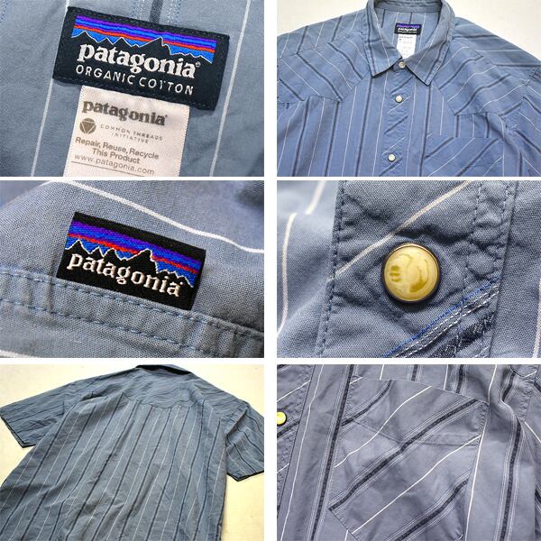 patagonia ストライプ 半袖シャツ M Patagonia(パタゴニア) 17SS魚柄半袖シャツ52561SP17 52561SP17