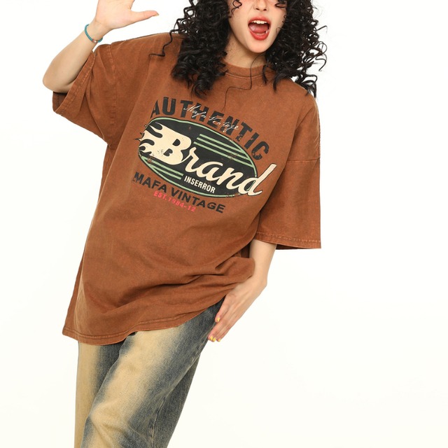 retro wash logo short sleeve tee　レトロウォッシュロゴ半袖ティー　J1134