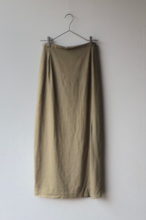 90s linen viscose tight skirt - made in France