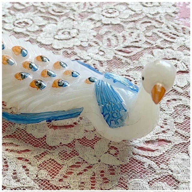 フランス買付 ヴィンテージ オブジェ インテリア 水鳥 白鳥 ペイント