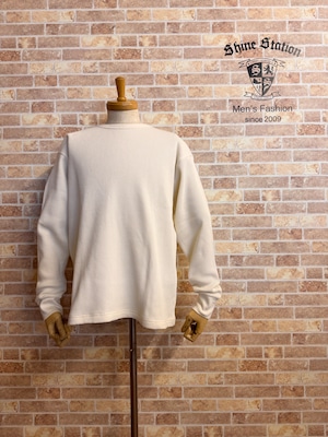 【ジョンブル】 ワッフル長袖Tシャツ　カラー：アイボリー