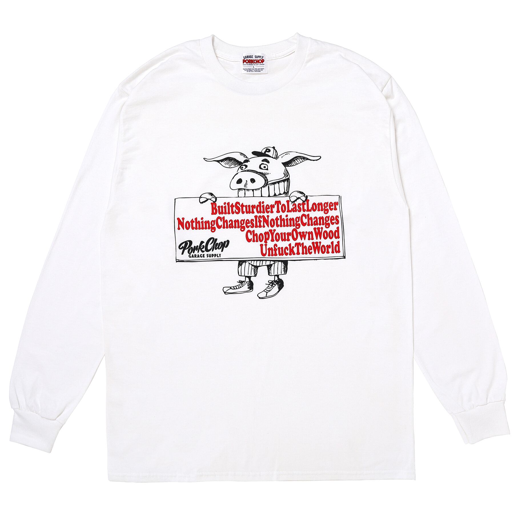 SLOGAN L/S TEE/WHITE