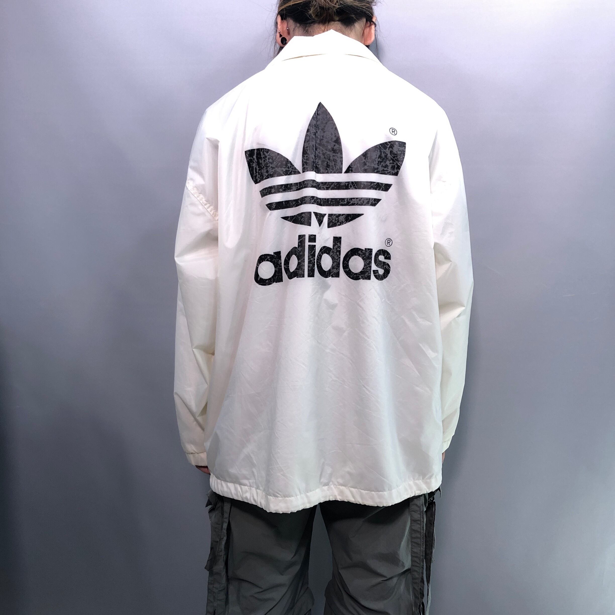 adidasナイロンコーチジャケット デサント製90s ビッグロゴ 7758