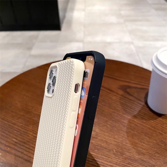 編み込み模様 iPhone16 Pro Maxケース シンプル 白 黒 iPhone16 Pro