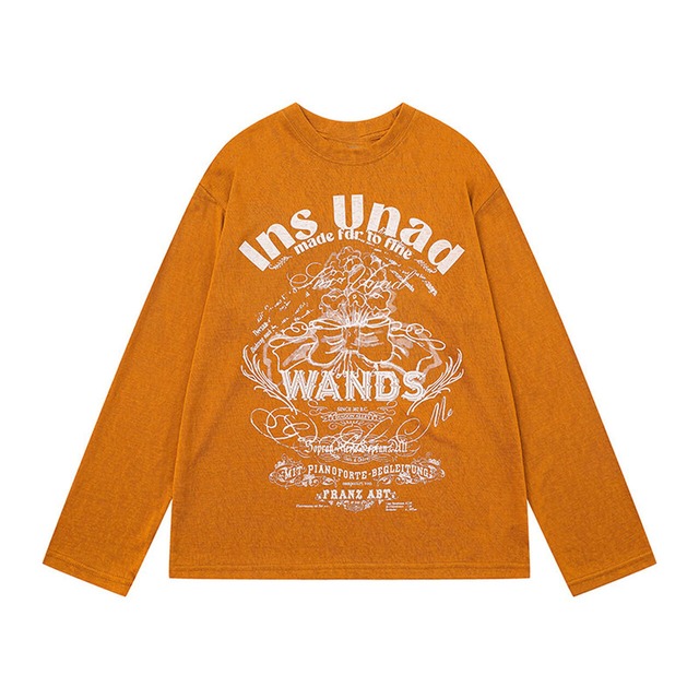 ヴィンテージライクオーナメントグラフィックTシャツ 2col R02519