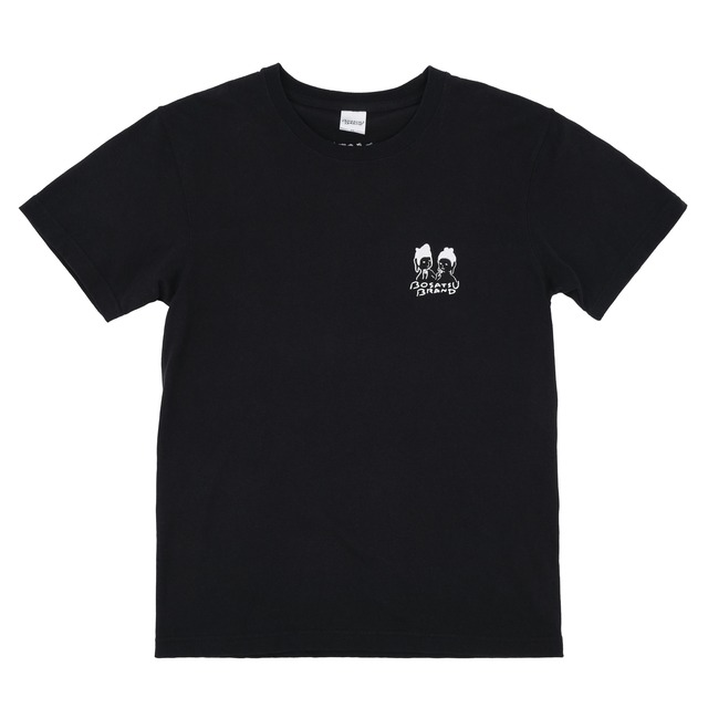 微笑みの二大仏-W半跏思惟 仏像 オーセンティックスーパーTシャツ (刺繍) ブラック 7.1oz