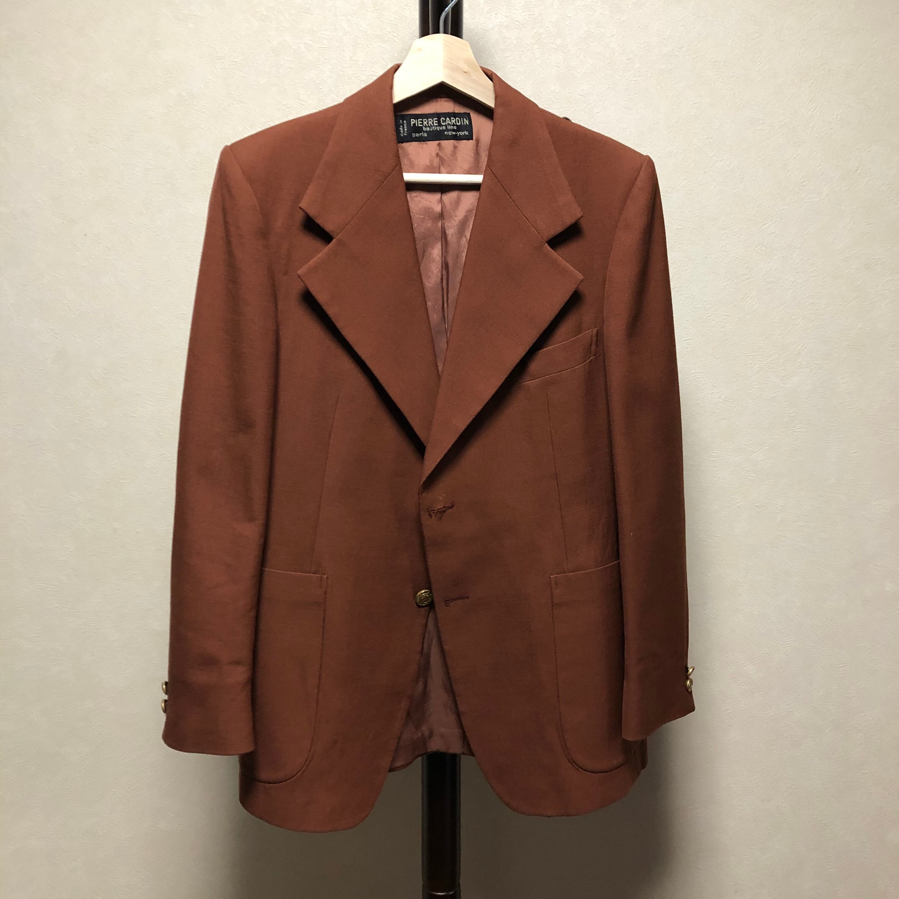 70s PIERRE CARDIN 2B gold button wool jacket / ピエールカルダン 金 