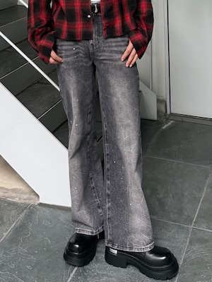 【ALUDE SELECT】paint wash straight denim