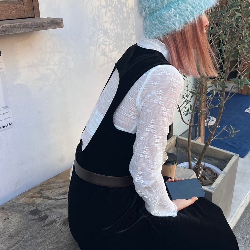 バックオープンベロアロングワンピース_LN02583