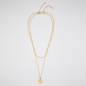 ダブルチェーンコインネックレス  ゴールド