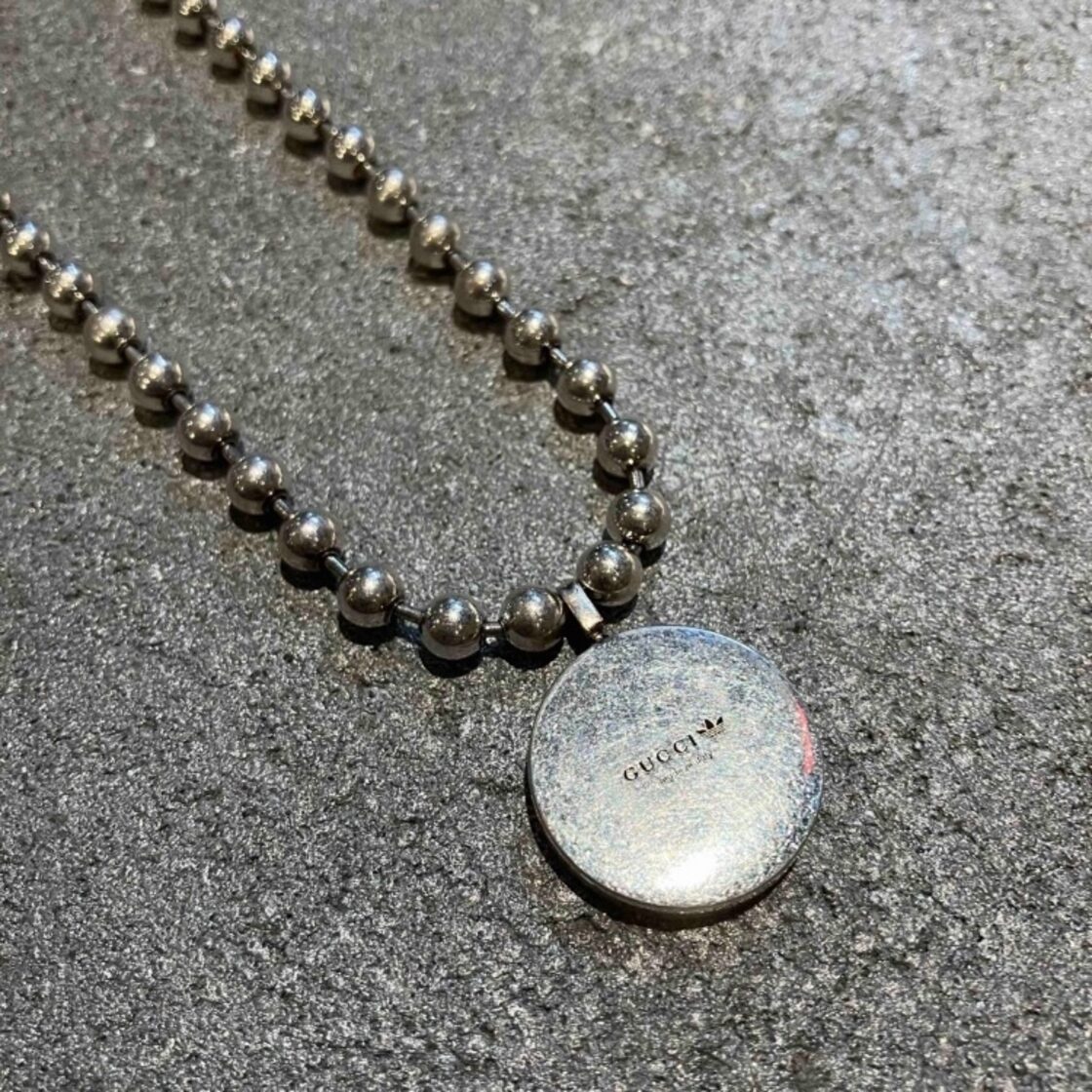GUCCI×ADIDAS〟SILVER925 TREFOIL TOP DESIGN BALL CHAIN NECKLACE 