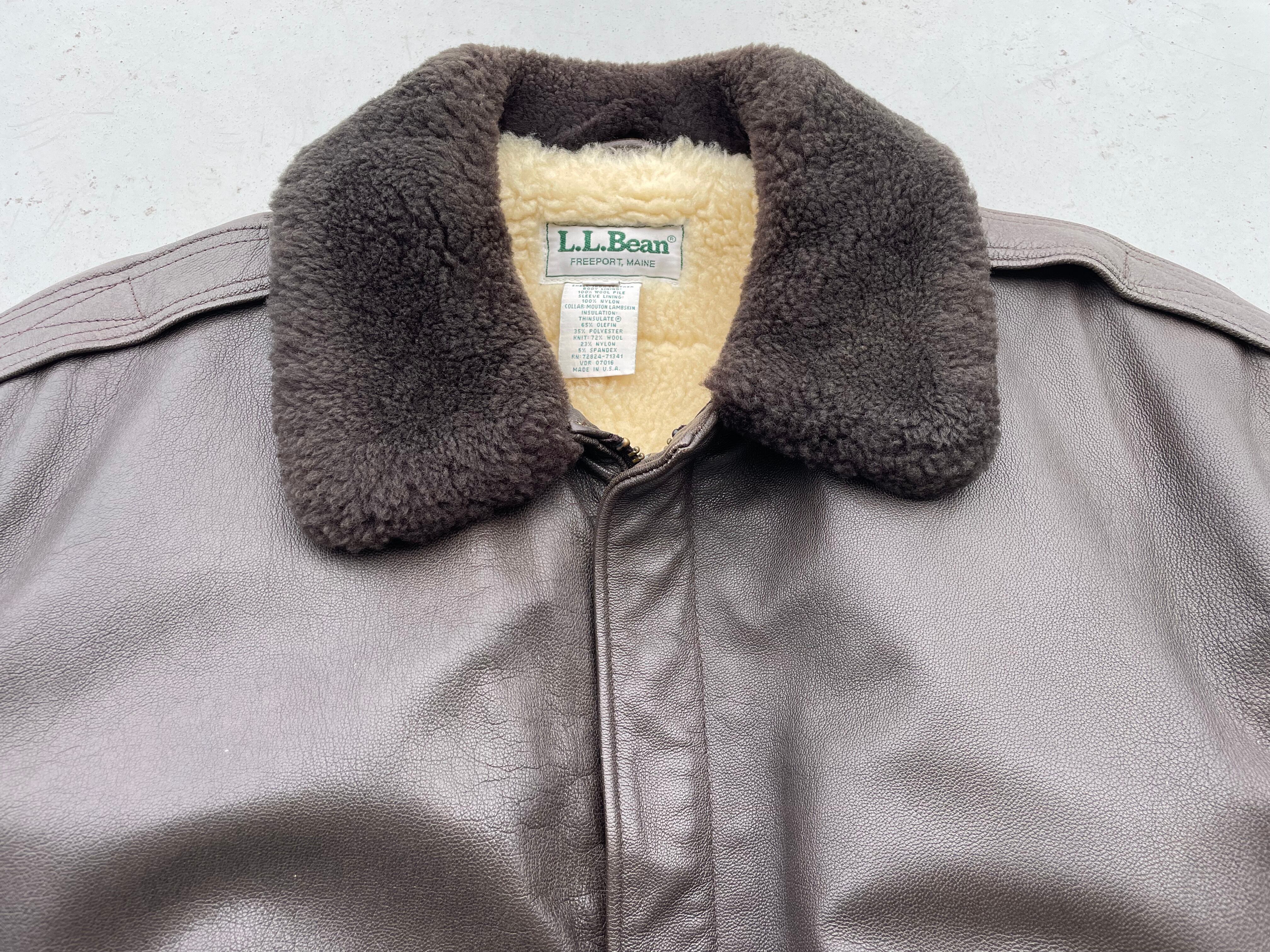 L.L.Bean G-1 Leather Flight Jacket “In Thinsulate“ XLsize!! 80s