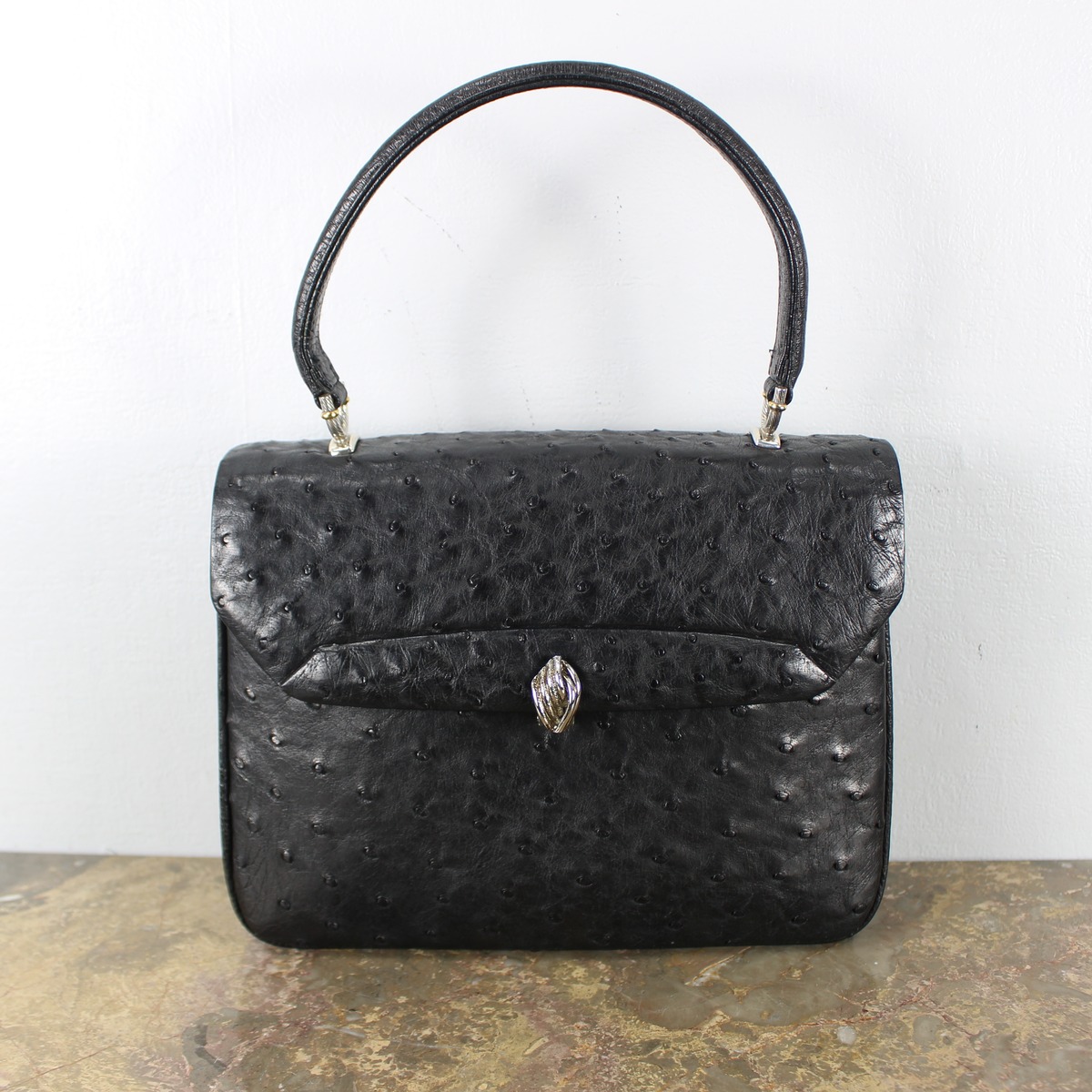TAKECHI OSTRICH LEATHER HAND BAG/タケチオーストリッチハンドバッグ 